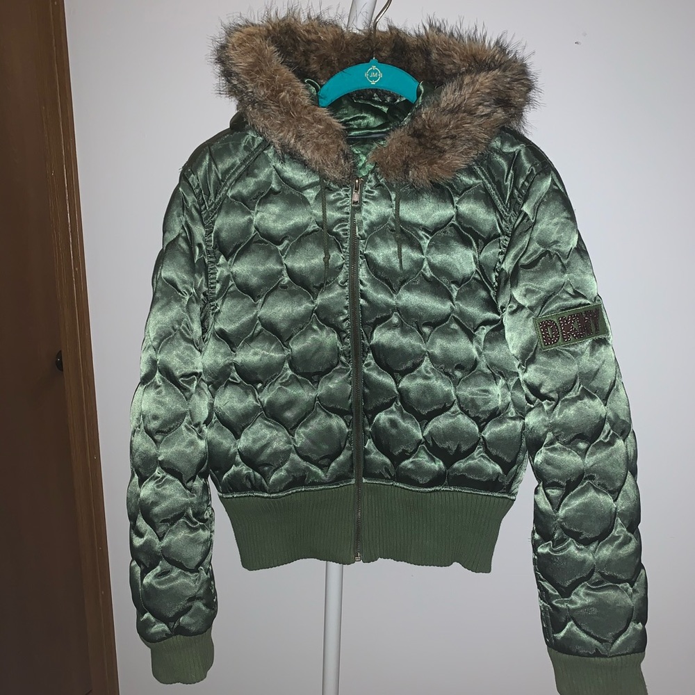 Women’s or Juniors Green DKNY Coat - Size SM
